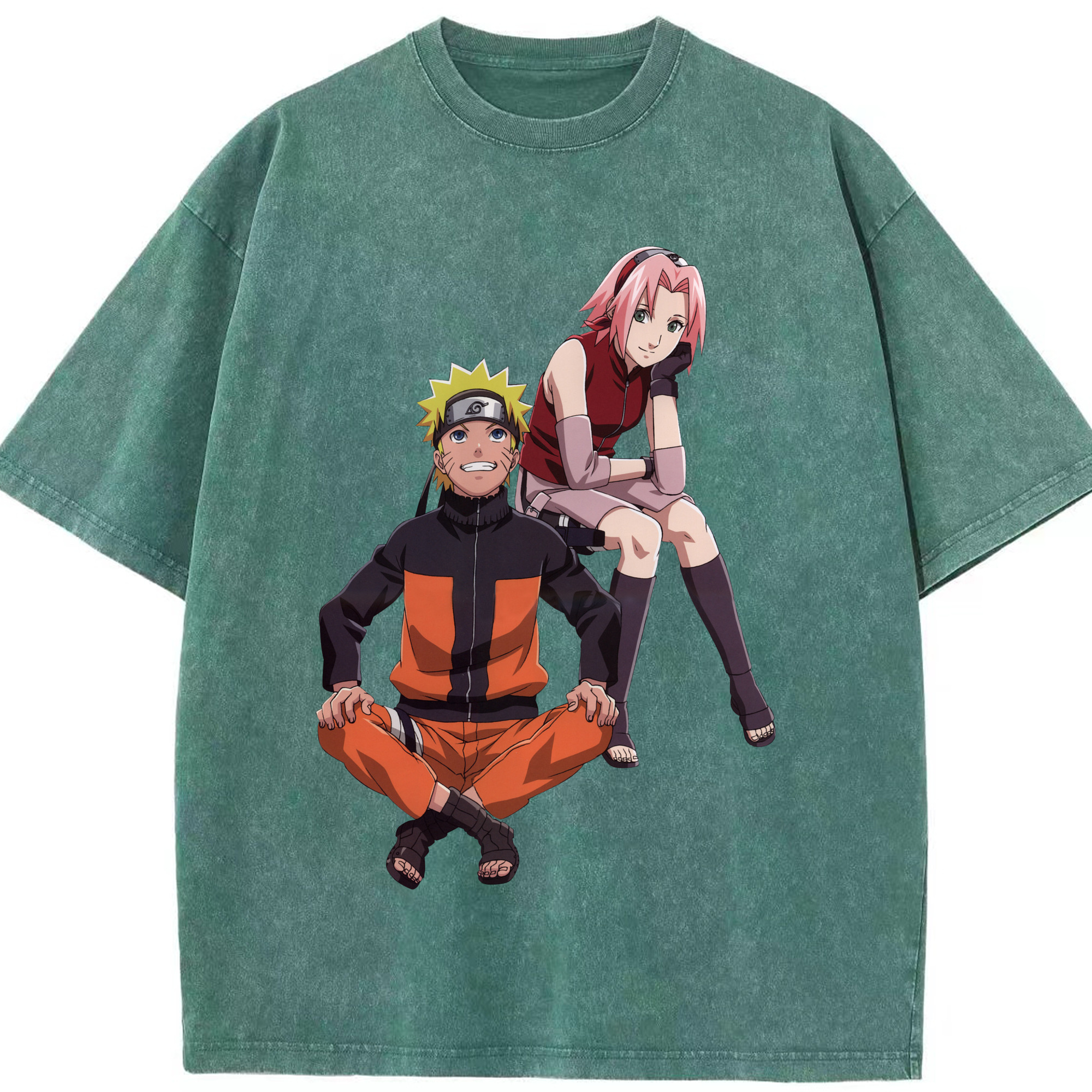 （画像用） NARUTO -ナルト- うずまき ナルト Uzumaki Naruto 綿100% ヴィンテージ風 半袖Tシャツ（フロントプリント）